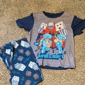 Minecraft Kids Pajama Set - Blue and Gray